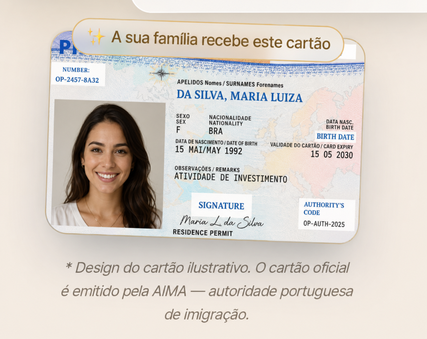 Portuguese Residence Permit - illustrative example